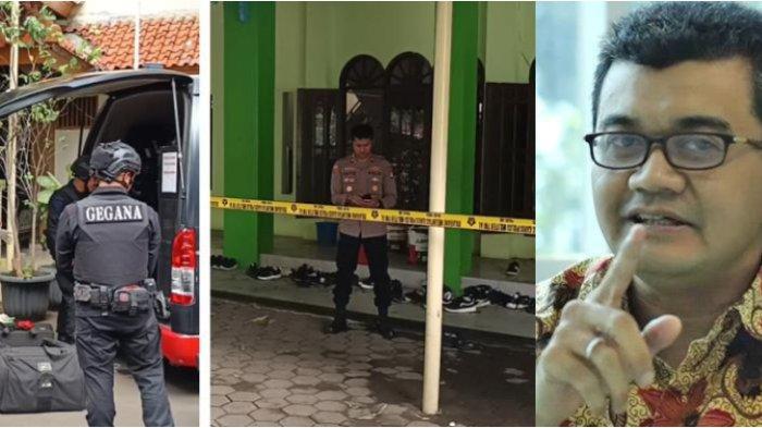Ahli Psikologi Forensik, Reza Indragiri Amriel dengan Tim Gegana Korps Brimob Polri diterjunkan ke lokasi ledakan di Masjid SMAN 72 Jakarta, Kelapa Gading, Jakarta Utara, Jumat (7/11/2025). Sosok terduga pelaku ledakan di SMAN 72 Jakarta, Kelapa Gading, Jakarta Utara dibongkar saksi mata..
