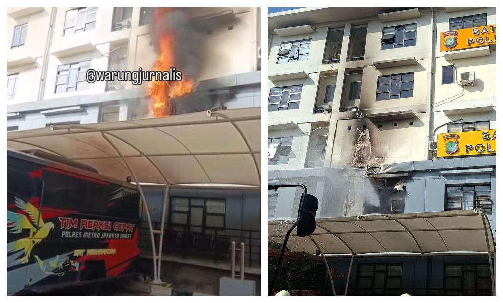Kebakaran Mapolres Jakarta Barat Pagi Ini, Gerbang Masuk Dijaga Ketat