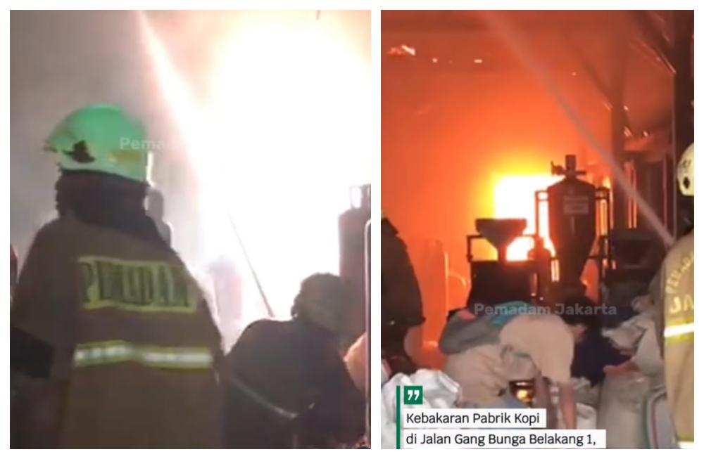 Kebakaran Pabrik Kopi di Matraman Jakarta Timur Hari Ini, 65 Personel Dikerahkan ke Lokasi
