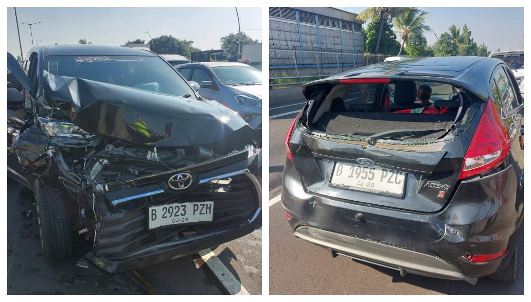 Kecelakaan Hari Ini di Tol Jatinegara: 5 Mobil Tabrakan Beruntun, 2 Korban Dilarikan ke RS