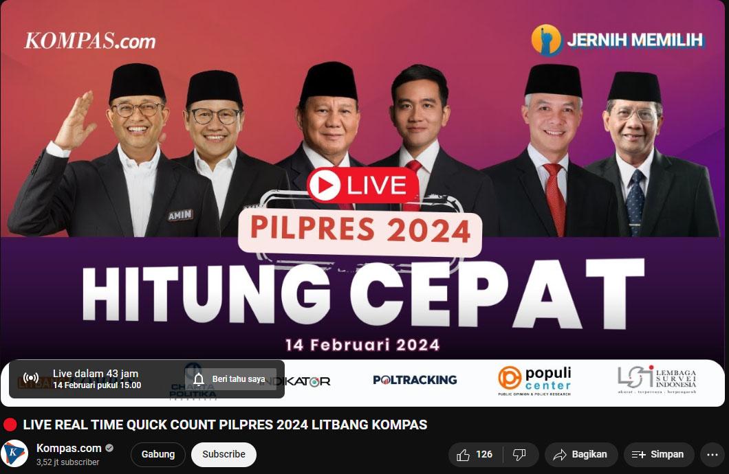 Pantau Link Live Streaming Quick Count Pilpres 2024, Rilis Siang Ini Mulai Pukul 15.00 WIB