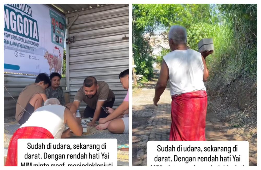 Bawa Konblok, Momen Yai Mim Sarungan Salaman dengan Suami Sahara: Minta Maaf Saya