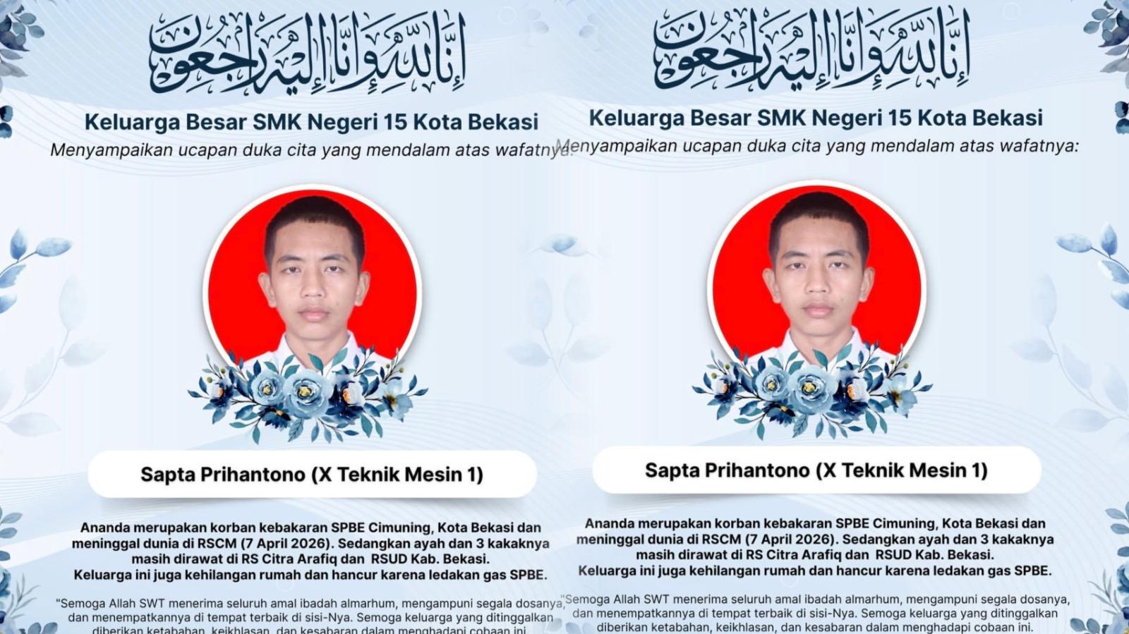 Pelajar SMK Jadi Korban Meninggal Dunia Kebakaran Disertai Ledakan SPBE Cimuning