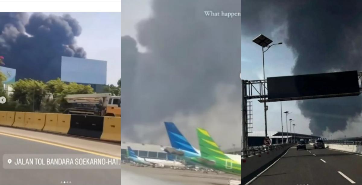 Viral Asap Hitam Dekat Bandara Soekarno Hatta, Ternyata Kebakaran Pabrik Plastik, Penerbangan Aman?
