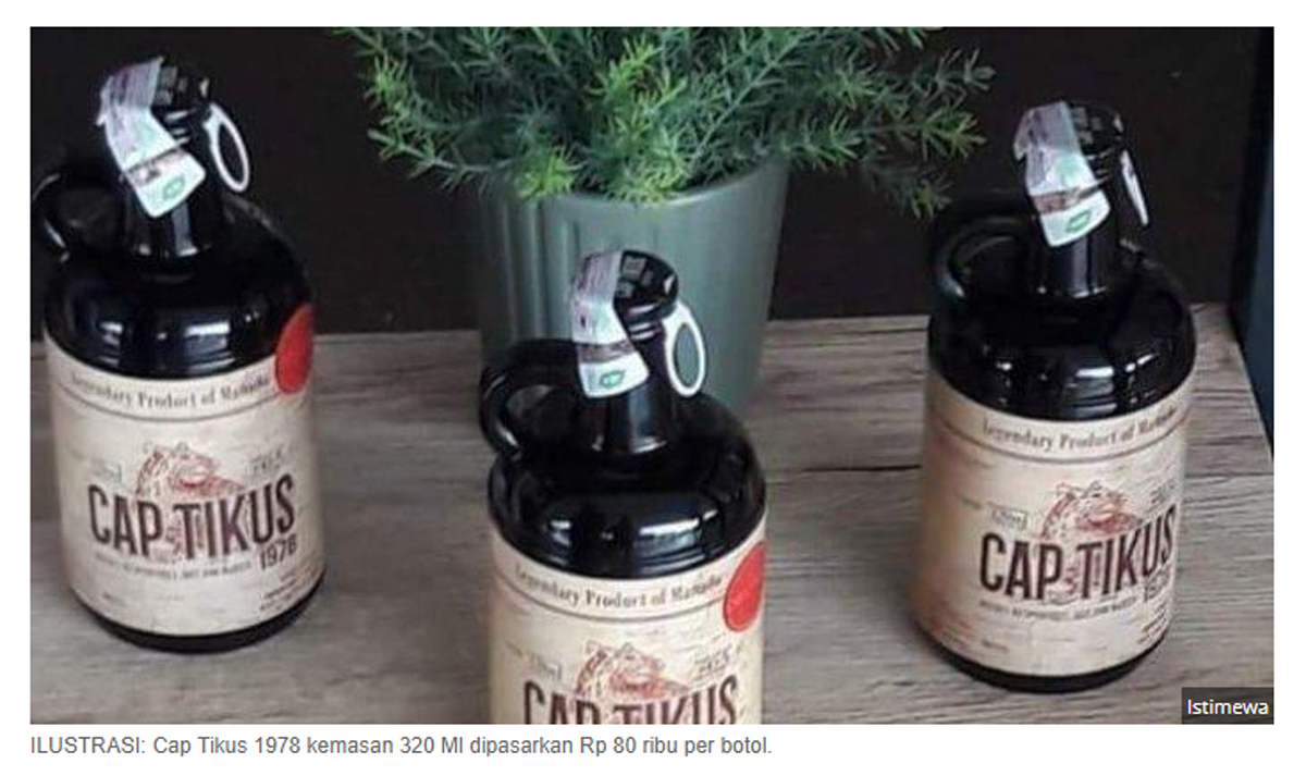 Asal-usul Cap Tikus, Miras Asli Minahasa dan Kaitannya dengan Kebakaran Kompleks Pasar Ikan Manado