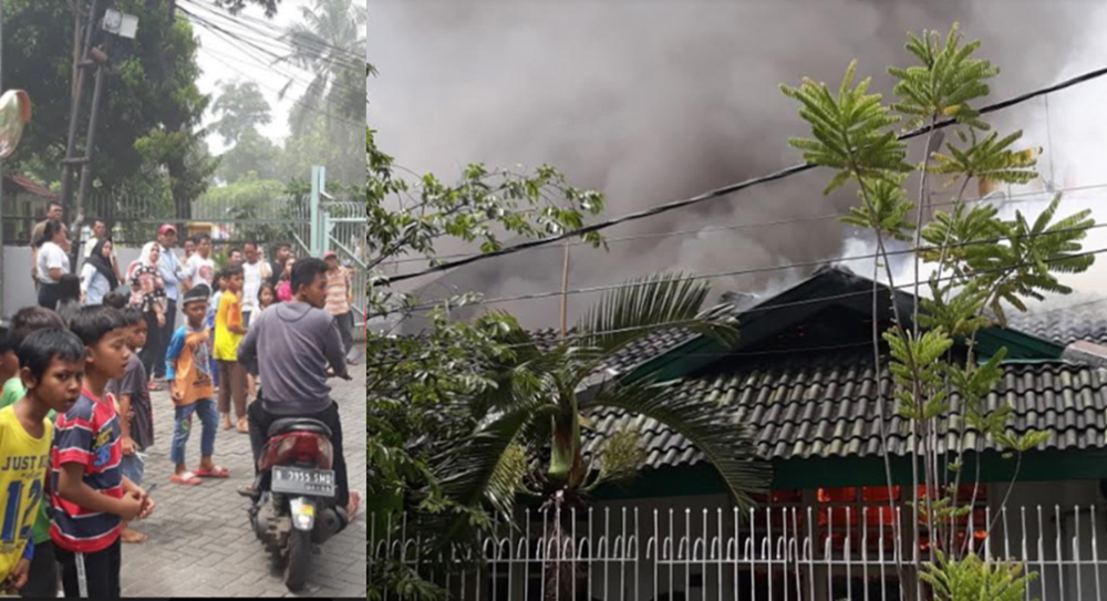 Api Berkobar Dari Rumah di Dekat TPU Kepa Duri, Para Peziarah Panik Berlarian