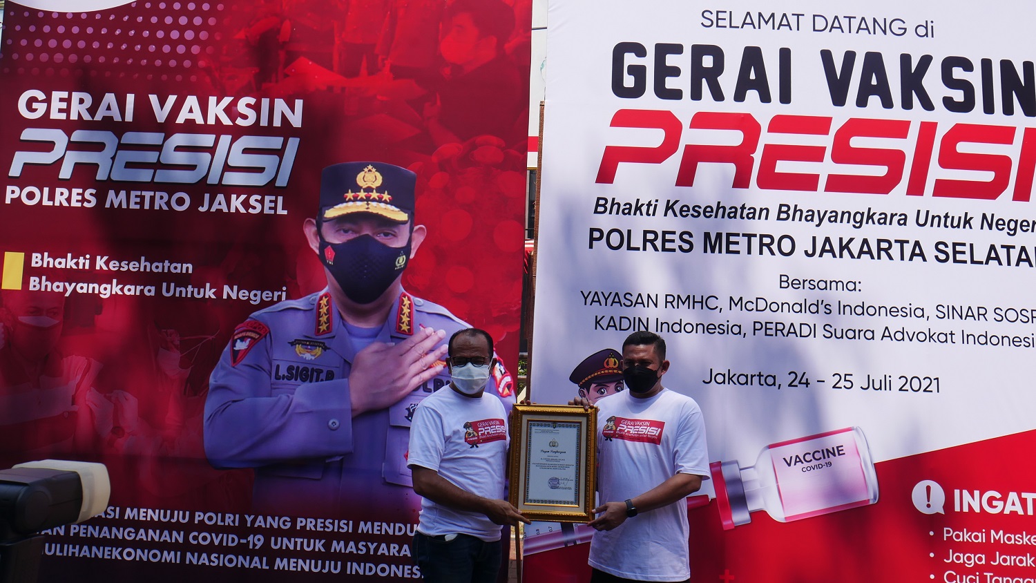 Bersama Peradi SAI, Kapolres Jakarta Selatan Kebut Program Vaksinasi Covid