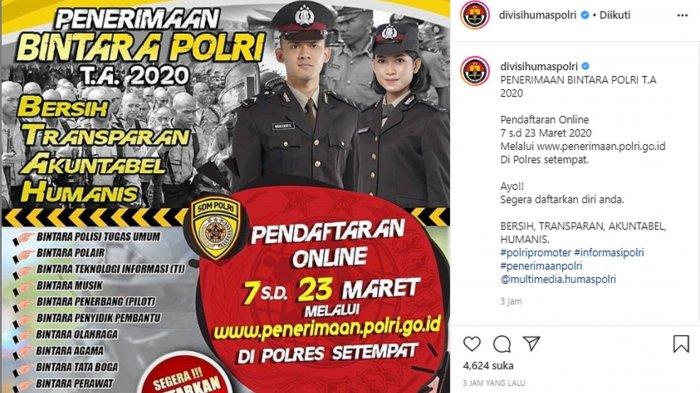 Daftar Online Mulai 7 Sampai 23 Maret, Polri Buka Penerimaan Akademi Kepolisian, Bintara dan Tamtama