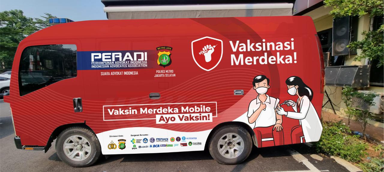 Vaksinasi Merdeka Keliling PERADI-SAI dan Polres Jakarta Selatan Sasar Kawasan Padat Penduduk