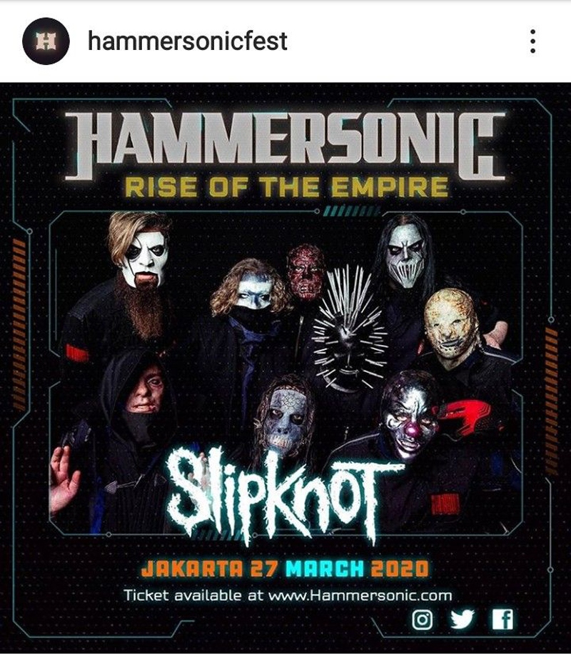 Slipknot Sambangi Jakarta di Hammersonic 2020, Catat Jadwal Penjualan Tiketnya