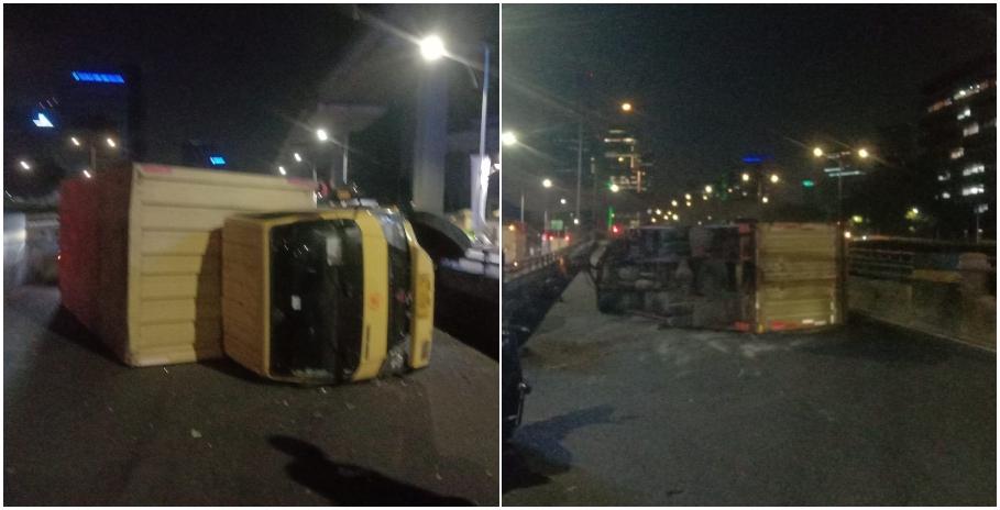 Kecelakaan Hari Ini di Jakarta: Truk Terguling di Kuningan Picu Kemacetan, Akses ke Semanggi Padat - Tribunjakarta.com