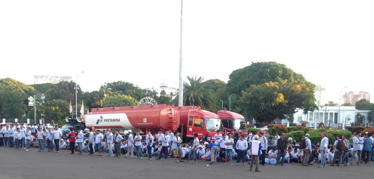 Polisi Kembalikan Truk Pertamina yang Dibajak dan Dibawa Demo ke Istana Negara