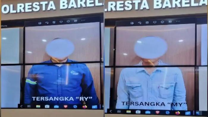 CALO TIKET KAPAL DI BATAM - Dua pelaku penipuan tiket kapal roro saat ungkap kasus di lobi Mapolresta Barelang, Minggu (15/3/2026). Polisi ungkap peran 3 pelaku dalam kasus ini.