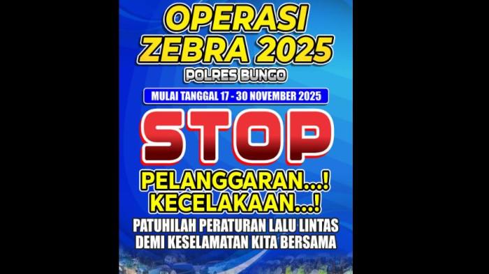 Hari Ini Mulai Operasi Zebra Siginjai 2025 di Jambi, Daftar 8 Pelangaran yang Disasar Razia