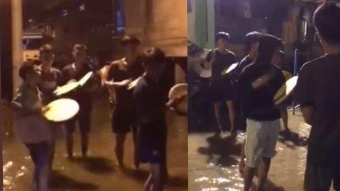 Viral Aksi Remaja di Kota Jambi Bangunkan Sahur Pakai Kompangan di Tengah Banjir: daripada Tawuran
