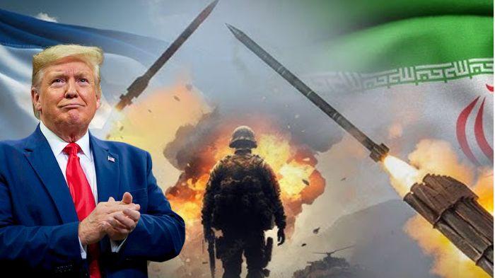 KLAIM - Kolase foto perang Iran dan Israel, Presiden AS Donald Trump. Dengan nada percaya diri, Trump mengeklaim kekuatan tempur Republik Islam Iran telah dilumpuhkan total oleh sinergi kekuatan militer Amerika Serikat dan Israel dalam waktu yang sangat singkat.