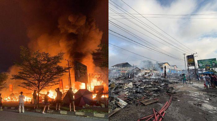 PASAR TERBAKAR - Pasar Bungur atau yang lebih dikenal sebagai Pasar Atas Muaro Bungo, dilanda kebakaran hebat pada 26 April 2026, sekitar pukul 03.10 WIB. Amuk si jago merah melalap bangunan kios permanen serta ratusan lapak pedagang kaki lima yang berjejer di area pasar milik Pemerintah Kabupaten Bungo tersebut.