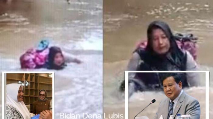 Hati Prabowo Luluh Oleh Bidan Dona Lubis, Gendong Ransel Renang Seberangi Sungai di Pasaman