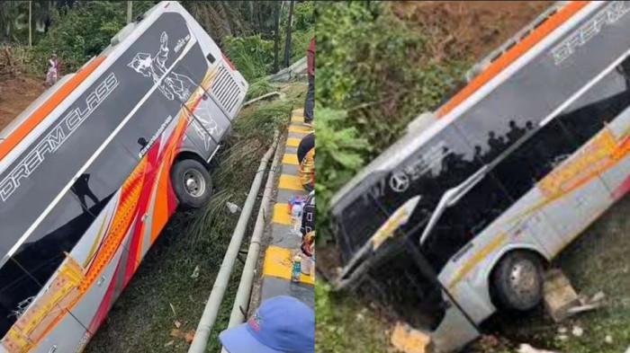 Kecelakaan Tunggal Bus Asal Sumatera Barat Masuk Jurang di Tebo, Diduga Kuat Sopir Mengantuk
