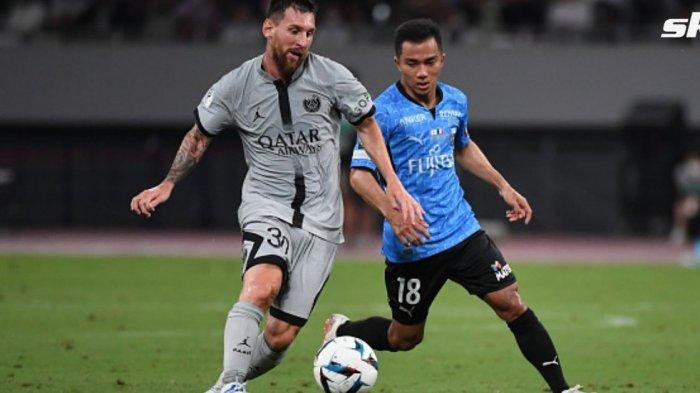 Beda Level, Kapten Thailand Chanathip Kewalahan Hadapi Messi di Laga PSG vs Kawasaki Frontale