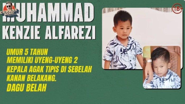 PENCULIKAN ANAK - Muhammad Kenzie Alfarezzi, korban penculikan di Bungo yang hingga kini belum ditemukan.