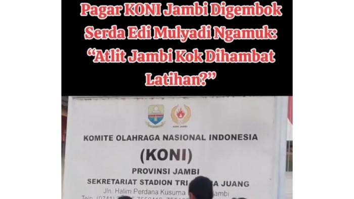 Viral Atlet Dihadang Masuk KONI Jambi, Mat Sanusi Bantah: Gedung Sedang Perawatan