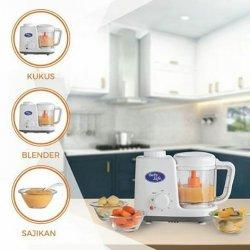Baby Food Maker, Mengukus dan Menghaluskan Makanan pada Satu Wadah. Tersedia di Bee Bee Mart Jambi
