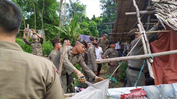 Tak Miliki IMB, Bangunan Liar di Kawasan Danau Sipin, Disegel Tim Terpadu Pemkot Jambi