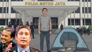 20251008-Firdaus-Oiwobo-Roy-Suryo-dan-Ilustrasi-demo-di-depan-Polda-Metro-Jaya.jpg