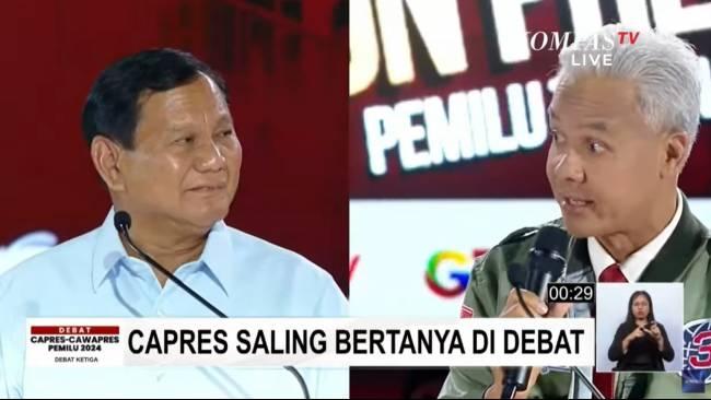 Perdebatan Prabowo Subianto vs Ganjar Pranowo Soal Data Pertahanan dan Keamanan
