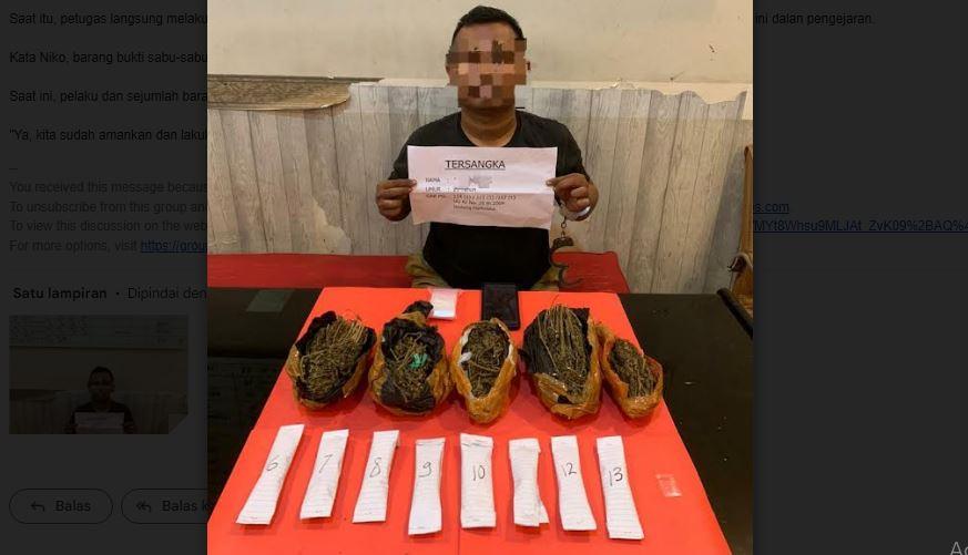 Sembunyikan Ganja 370 Gram di Dapur, Pengedar Narkotika di Jambi Diringkus Polisi