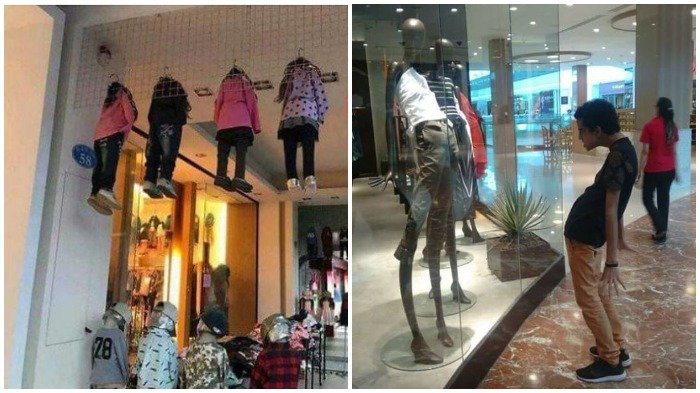 Manekin di Toko Ini Bikin Ngakak, Ada Juga yang Mistis dan Mencerminkan yang 'Lelah'