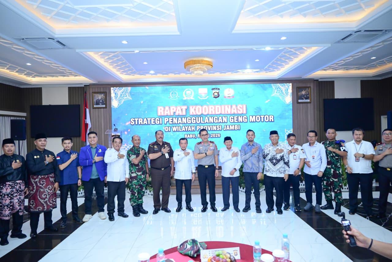 Polda Jambi Perkuat Sinergi Lintas Sektoral, Deklarasikan Strategi Bersama Berantas Geng Motor - Tribunjambi.com