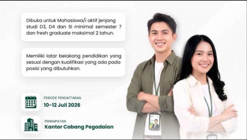 Cara Daftar Magang di PT Pegadaian, Pendaftaran 10-12 Juli 2026 - Tribunjambi.com