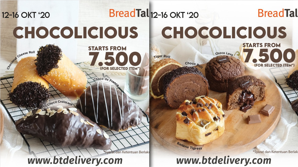 Promo BreadTalk 12-16 Oktober 2020 - Semua Roti Cokelat Rp 7.500