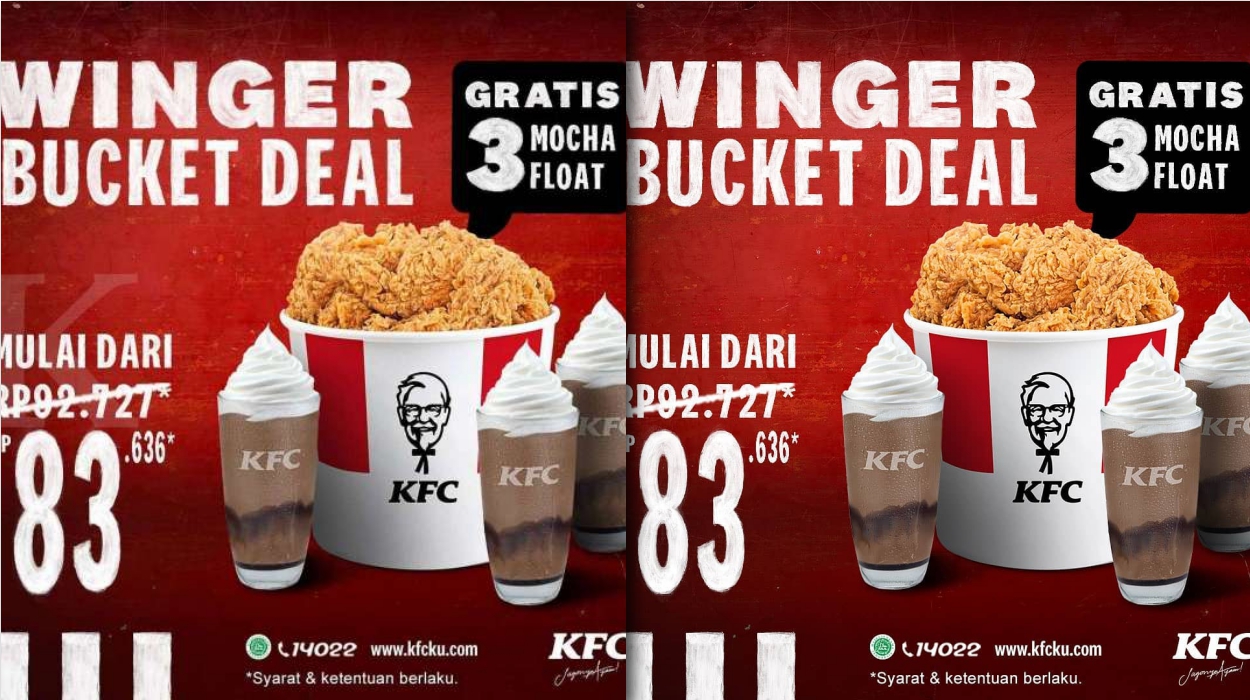 Promo KFC Terbaru 23 Maret 2021 Bucket Winger dan 3 Mocha Float Mulai Dari Rp 83.636