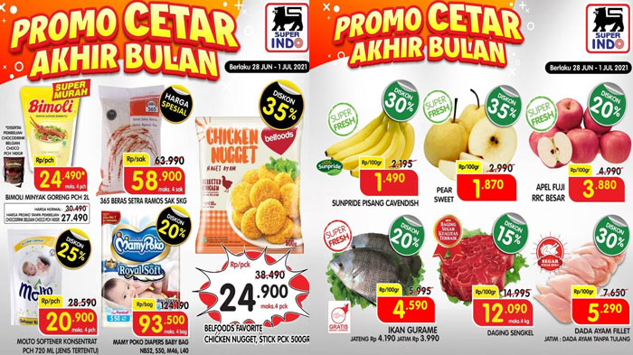 Promo Superindo Hari Ini 1 Juli 2021 Promo Cetar Minyak Goreng Bakso Buah buahan Daging Detergen DLL