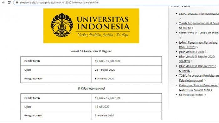 Pengumuman Simak UI Sekarang Pukul 13.00 WIB, Cek Link Ini
