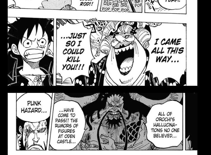 Spoiler One Piece Chapter 988 - Pertempuran di Langit Onigashima, Kaido vs Suku Mink, Sanji vs King