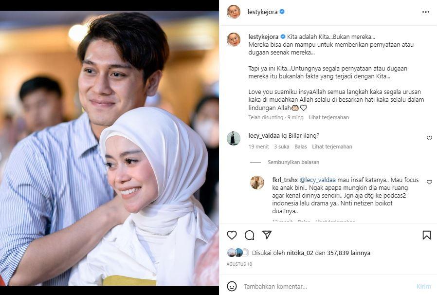 Akun Instagram Rizky Billar Hilang Pasca Lesti Kejora Cabut Laporan KDRT, Warganet Report Berjamaah?