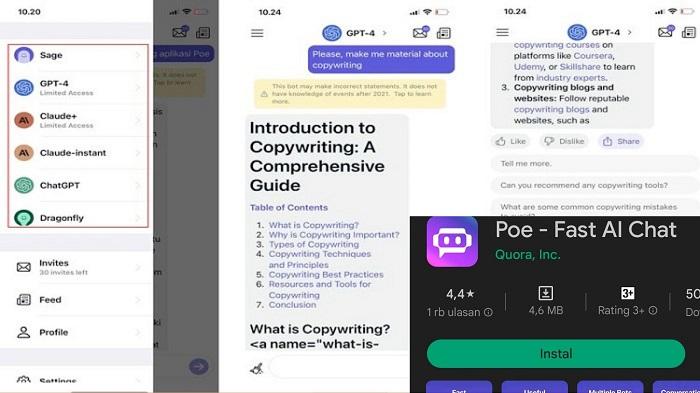 Mengenal Poe dan Cara Menggunakannya, Aplikasi dengan Program AI, Mirip Chat GPT?
