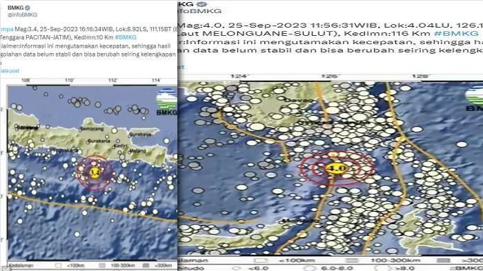 Gempa Hari Ini Senin 25 September 2023 Guncang Pacitan Jawa Timur, Berikut Datanya