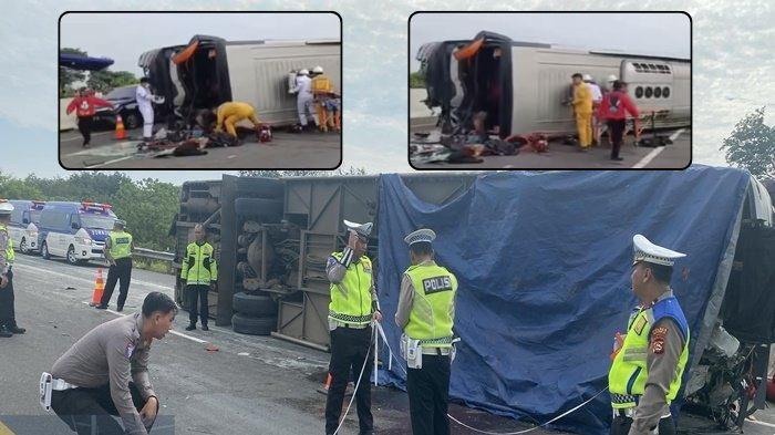20250410-Polisi-olah-TKP-Bus-Padang-Jakarta-kecelakaan-di-Palembang-sada.jpg