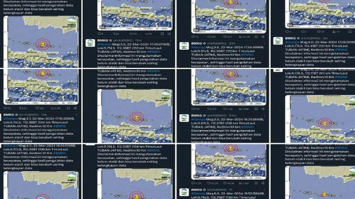 Gempa Hari Ini - Tuban Masih Diguncang Gempa hingga Sabtu Pagi