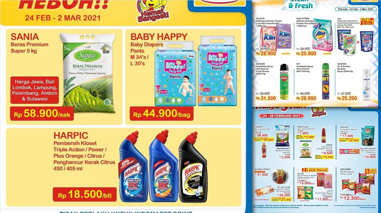 Promo Indomaret Hari Ini 28 Februari 2021, Diskon Minyak Goreng Detergen Telur Diapers Fair Beras
