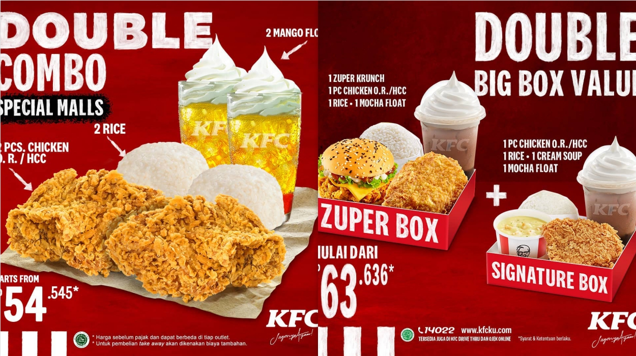 Promo Terbaru KFC Hari ini 27 Desember 2020, Paket Double Combo Makan Berdua Mulai Rp 54.545