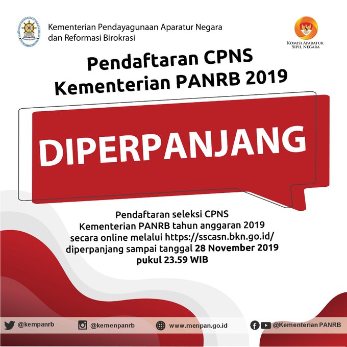 8 Kementrian & Badan yang Memperpanjang Pendaftaran CPNS 2019 - Catat Waktu dan Tanggalnya!