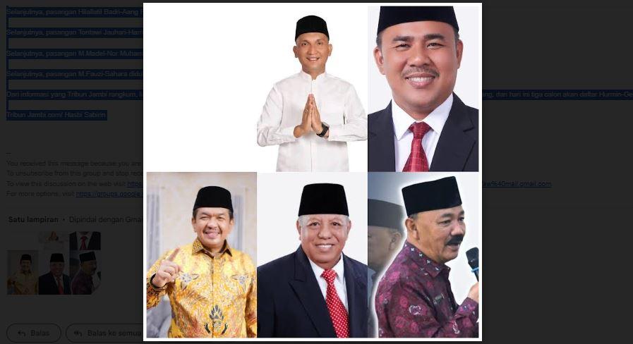 5 Pasangan Bakal Calon Bupati di Pilbup Sarolangun, Ini Namanya