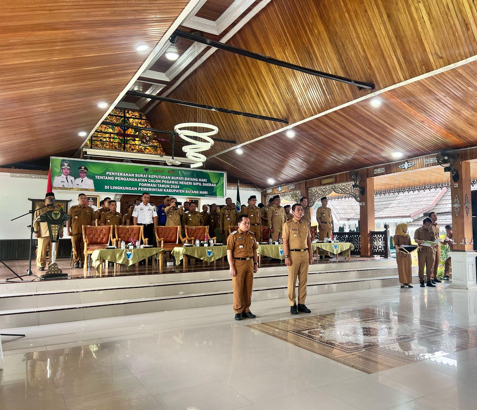 96 CPNS Formasi 2024 Resmi Jadi ASN Batang Hari Jambi, Bupati Tekankan Integritas dan Kinerja