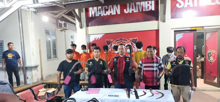 Tim Macan Tangkap 7 Anggota Geng Motor Bersenjata di Kota Jambi, Semua Pelaku Berstatus Pelajar
